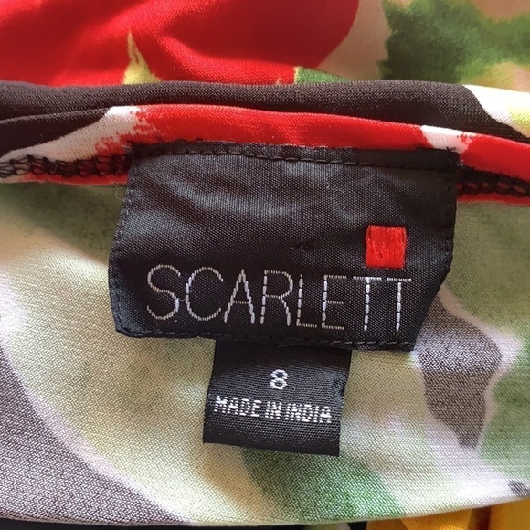 Vintage 🧚♀️Scarlett multicolour floral short sleeve midi dress size 8 - Picture 8 of 12